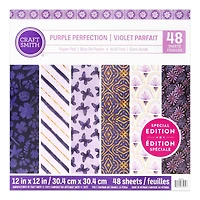 Craft Smith 12" x 12" Purple Possibilities Paper Pad, 48 Sheets