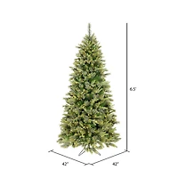 6.5ft.Pre-Lit Cashmere Slim Artificial Christmas Tree, Warm White Dura-Lit® LED Lights