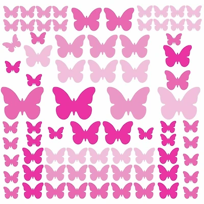RoomMates Pink Flutter Butterflies Peel & Stick Wall Decals