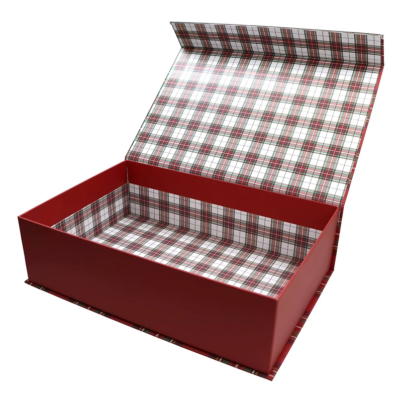 Medium Plaid Merry Christmas Decorative Box by Ashland®