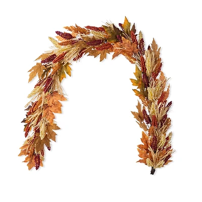 Glitzhome® 72" Fall Multi-Colored Sorghum Garland