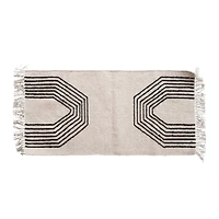 Hello Honey® Woven Wool Blend Rug with Geometric Design and Fringe, 4ft. x 2ft.