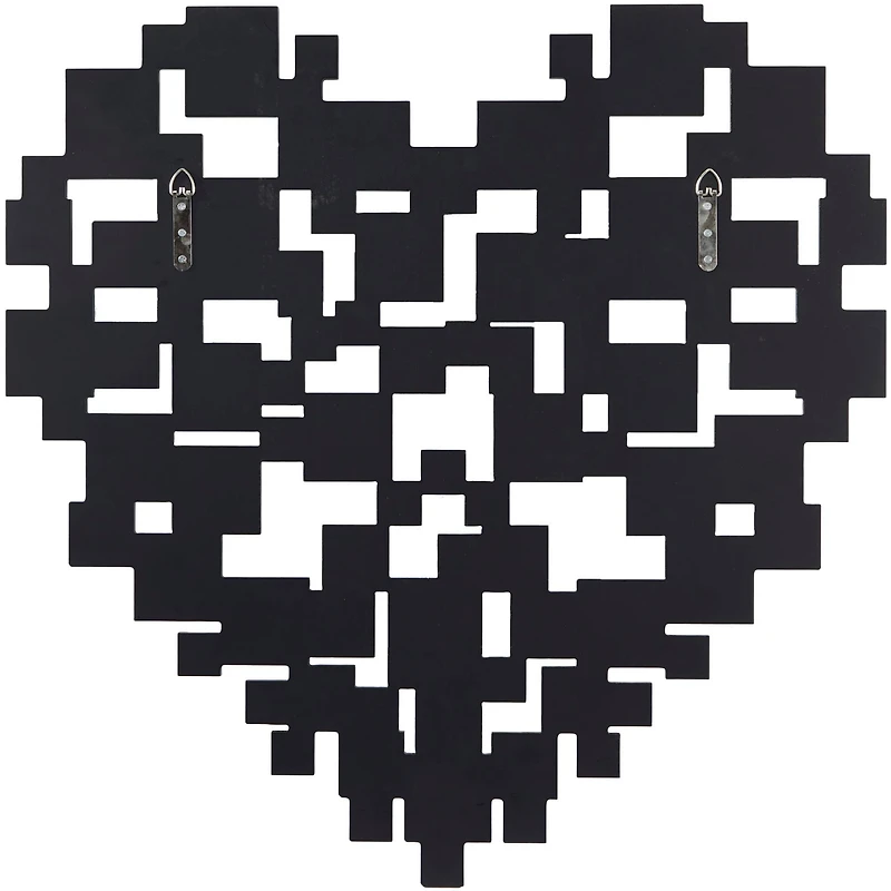 The Novogratz Silver Glass Shaped Mirrored Heart Wall Mirror 32" x 1" x 32"