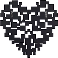 The Novogratz Silver Glass Shaped Mirrored Heart Wall Mirror 32" x 1" x 32"