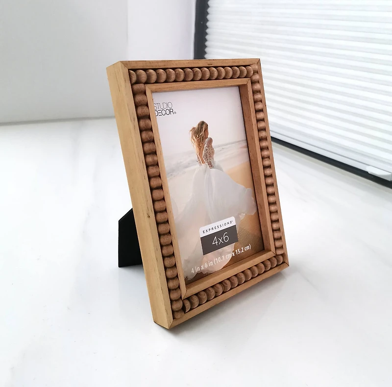 Expressions™ 4" x 6" Natural Beaded Frame by Studio Décor®