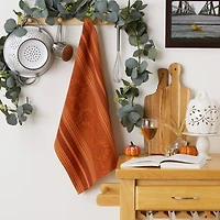 DII® Burnt Orange Sunflower Jacquard Dish Towels, 2ct.