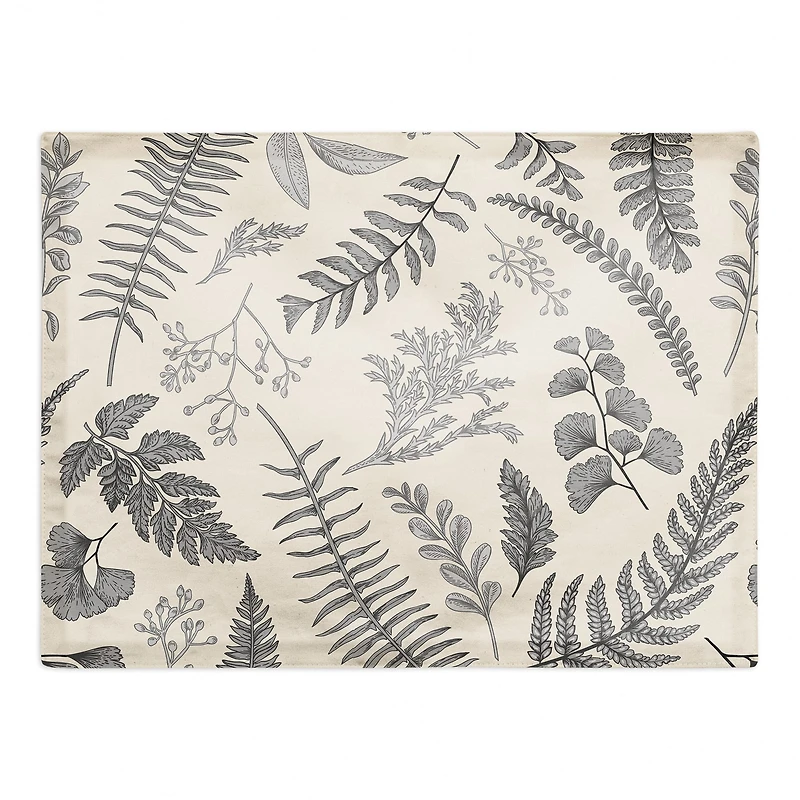 Gray Botanical Cotton Twill Placemat