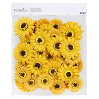 12 Packs: 36 ct. (432 total) Yellow Sunflower Paper Flowers by Recollections™