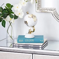 10" Gold Stoneware Coastal Globe