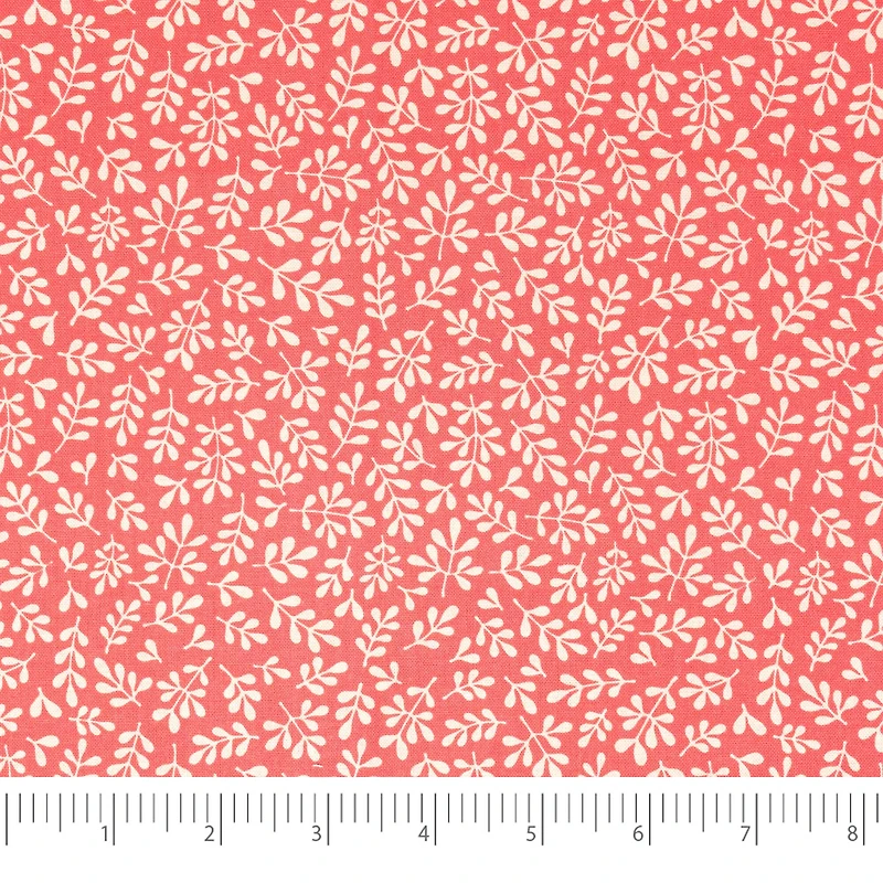 SINGER Pink Leaves Cotton Fabric