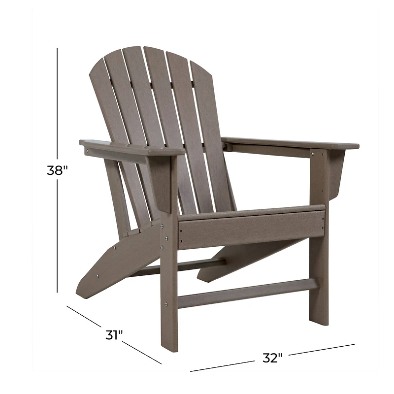 38" Brown Resin Indoor Outdoor Adirondack Chair