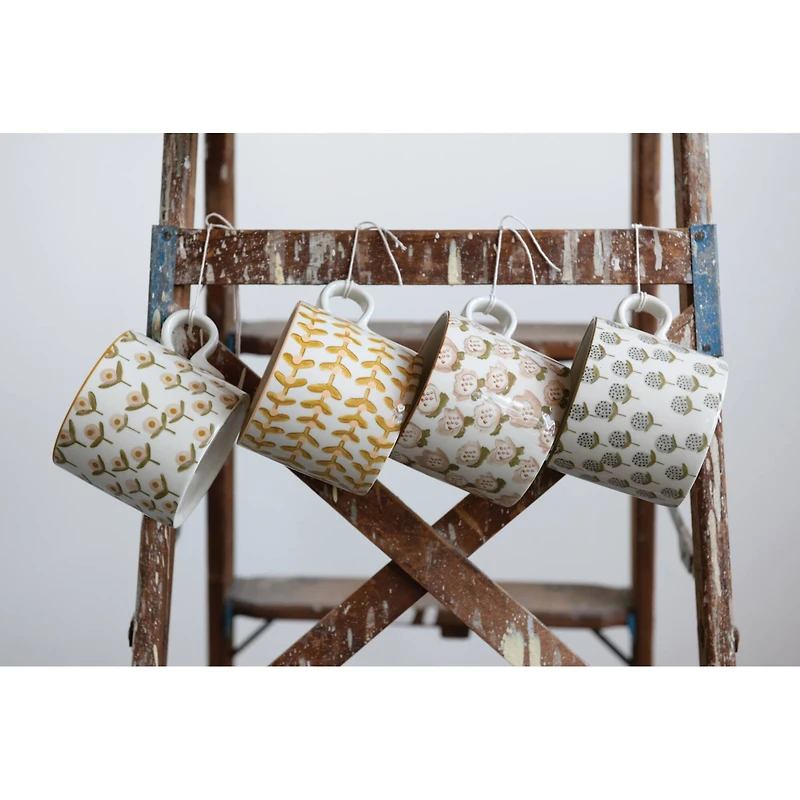 Hello Honey® 12oz. Floral Stoneware Mug Set, 4ct.