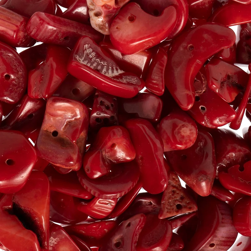 John Bead Red Natural Stone Chip Beads, 23g