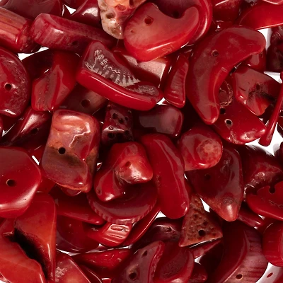 John Bead Red Natural Stone Chip Beads, 23g