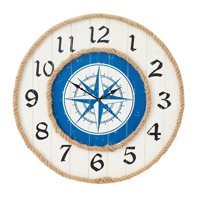 Blue MDF Nautical Wall Clock 24" x 24" x 2"