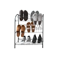 Organize It All 12 Pair Floor Shoe Rack With Shelf
