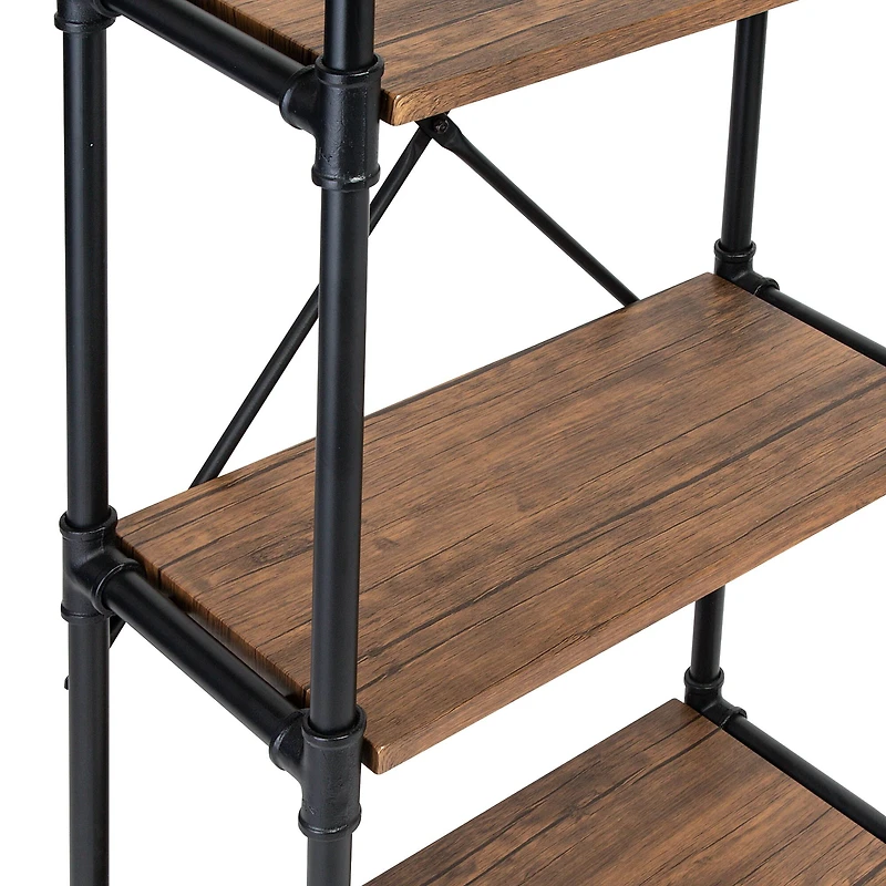 Honey Can Do Black 4-Tier Industrial Bookshelf