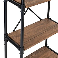 Honey Can Do Black 4-Tier Industrial Bookshelf