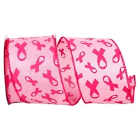 JAM Paper 2.5" x 10yd. Pink Breast Cancer Awareness Wired Ribbon