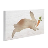 Stupell Industries Rabbit & Carrot Grain Pattern Wall Plaque Art