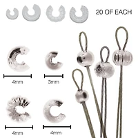 The Beadsmith® Silver Plated Crimp Bead Cover, 80ct.