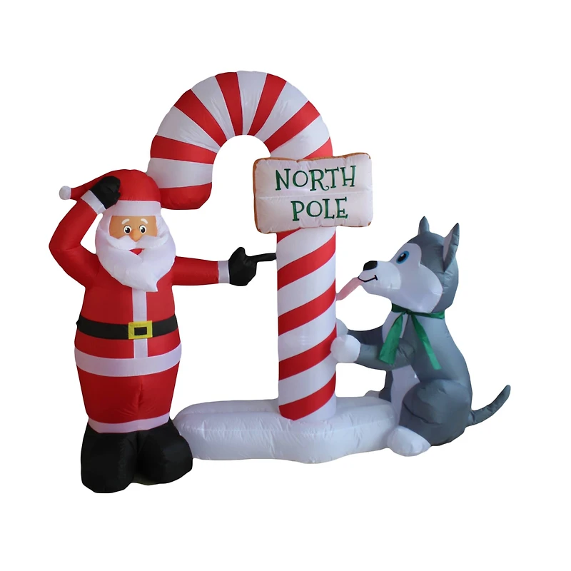 7.5ft. Inflatable Animated Puppy and Snowman
