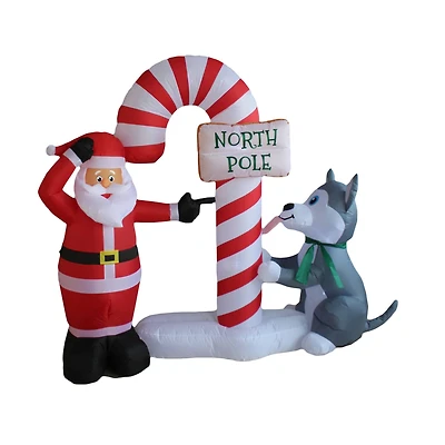 7.5ft. Inflatable Animated Puppy and Snowman