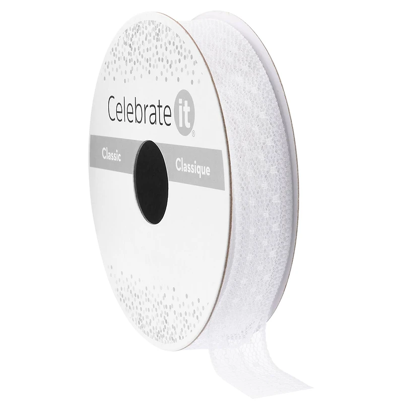 5/8" x 7yd. White Lace Ribbon by Celebrate It™ Classic