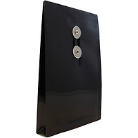 JAM Paper 6.25" x 9.25" Black Plastic Button String Closure Open End Envelopes, 24ct.