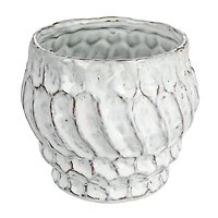Hello Honey® 5" Ivory Embossed Stoneware Planter