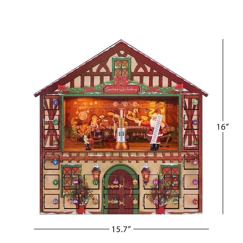 16" Animated & Musical Santa's Workshop Advent Calendar