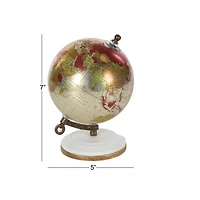 7" White Metal Modern Globe