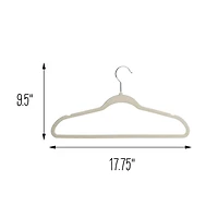Honey Can Do Warm Gray Slim-Profile Non-Slip Velvet Hangers