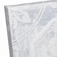 White Textured Medallion I 16" x 16" Canvas Wall Art