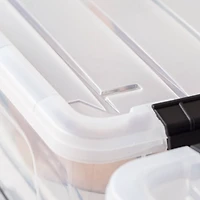 IRIS® 13.5qt. Buckled Clear Boxes with Clear Buckle Lids, 6ct.