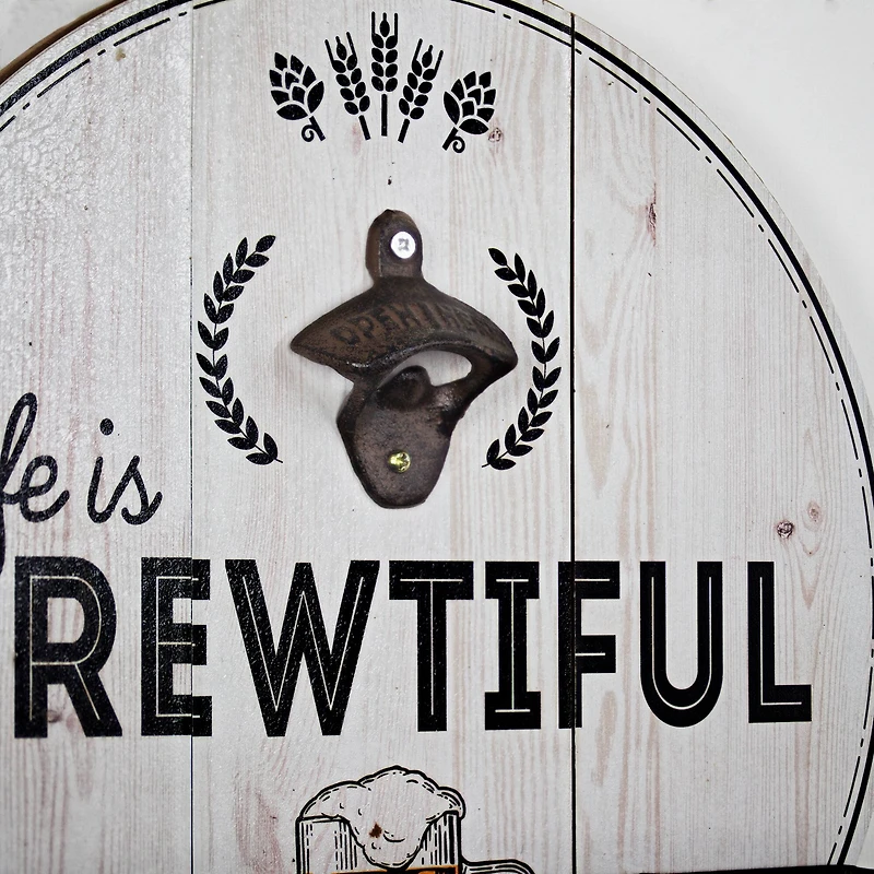 14" Life Is Brewtiful Wall Mounted Bottle Opener