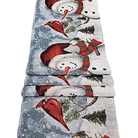 Wizardi 13.75" x 67" Joyful Snowmen Christmas Table Runner