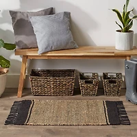 DII® Black With Natural Jute Stripes Hand-Loomed Rug, 2ft. x 3ft.