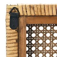 Hello Honey® Natural Square Rattan Framed Wall Mirror