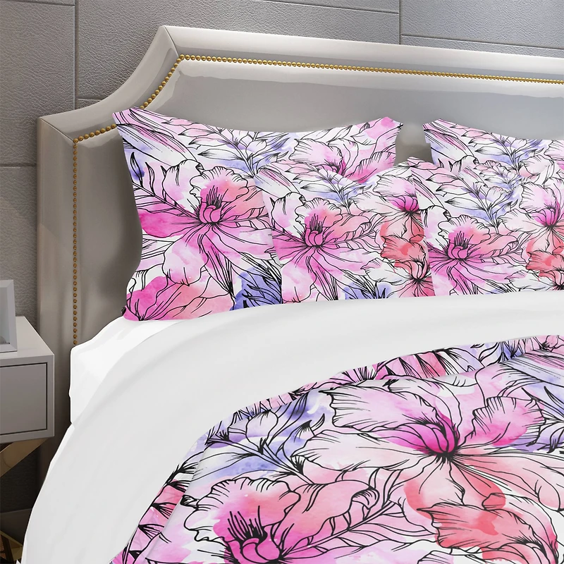 Designart 'Floral Pattern' Modern & Contemporary Bedding Set