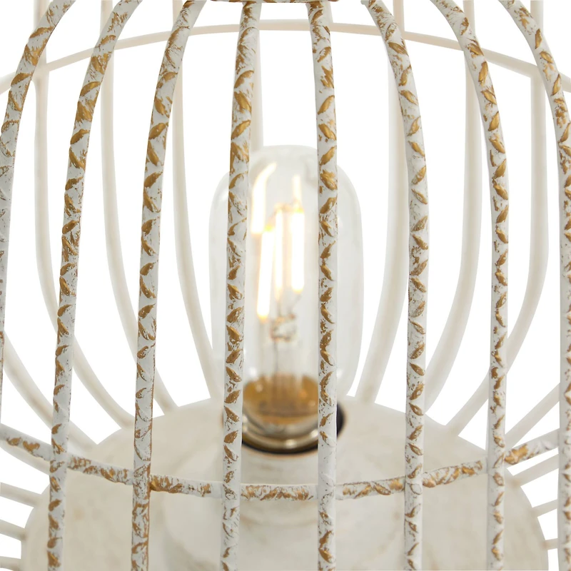 White Iron Modern Candle Holder Lantern, 12" x 10" x 10"