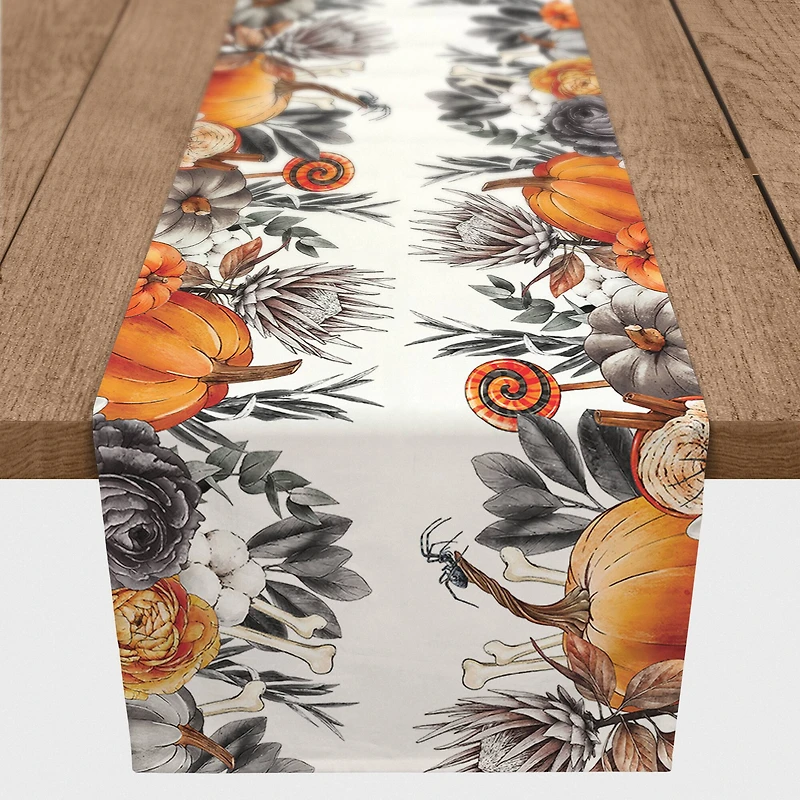 Halloween Botanicals Border Cotton Twill Runner