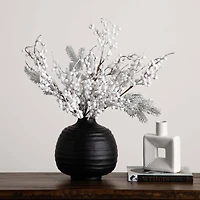 30" Flocked White Berry Stems, 3ct.