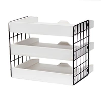 Elegant Designs Whitewash Wood Desk Organizer Letter Tray with 3 Shelves
