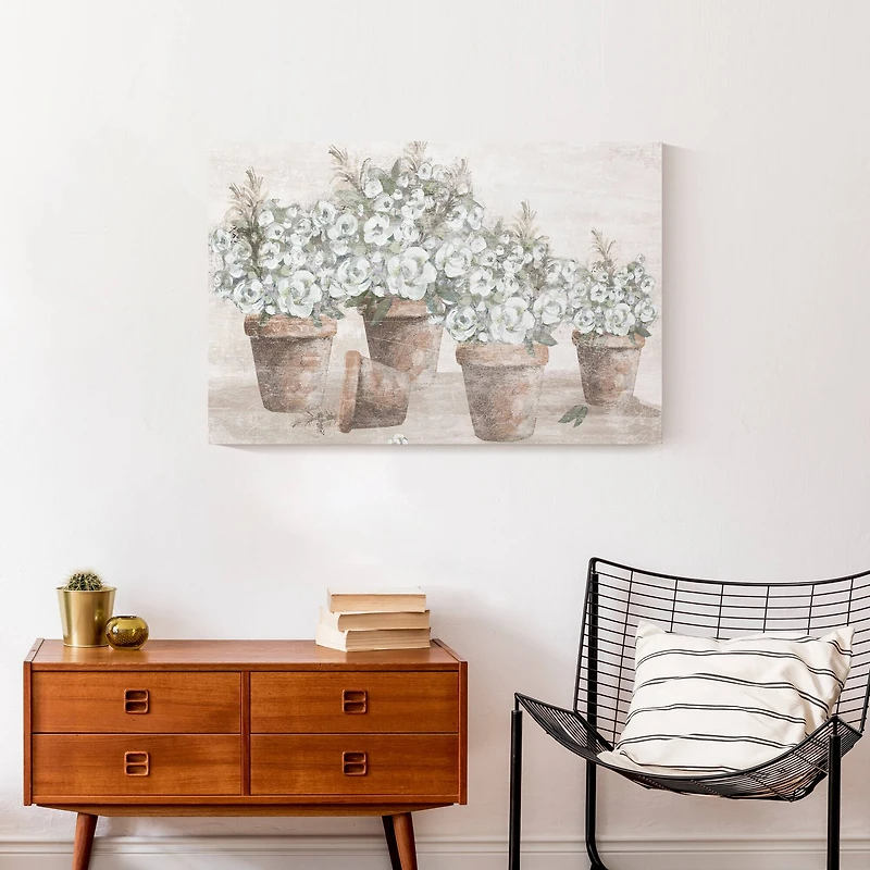 Floral Natural Pots Canvas Wall Art