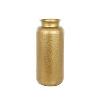Gold Metal Tall Textured Hammered Floor Vase