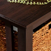 Walker Edison 40" Espresso Mission Storage Coffee Table with Baskets