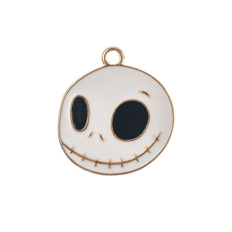 John Bead Sweet & Petite Halloween Small Happy Skeleton Ghost Face Charms, 8ct.