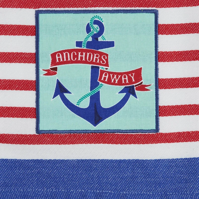 DII® Anchor's Away Collection Embellished Patch Kitchen Dishtowels, 2ct.