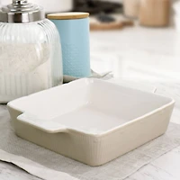 Martha Stewart 12.2" Taupe Ceramic Square Baker